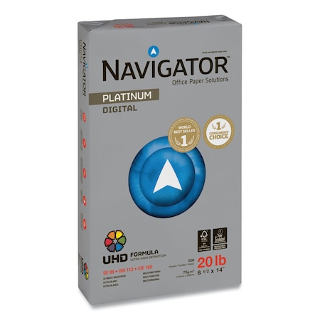 Navigator Platinum Paper, 99 Bright, 20 lb Bond Weight, 8.5 x 14, White, PK5000 NPL1420